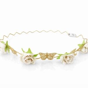Claire’s Elegant Floral Gold Butterfly Headband